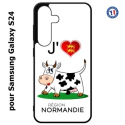 Coque pour Samsung Galaxy S24 - J'aime la Normandie - vache normande