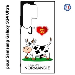 Coque pour Samsung Galaxy S24 Ultra - J'aime la Normandie - vache normande