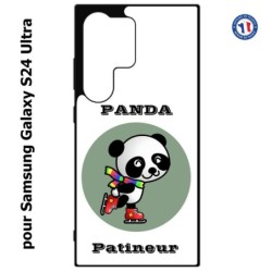 Coque pour Samsung Galaxy S24 Ultra - Panda patineur patineuse - sport patinage