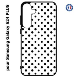 Coque pour Samsung Galaxy S24 PLUS - motif géométrique pattern noir et blanc - ronds noirs
