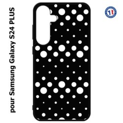 Coque pour Samsung Galaxy S24 PLUS - motif géométrique pattern N et B ronds noir sur blanc
