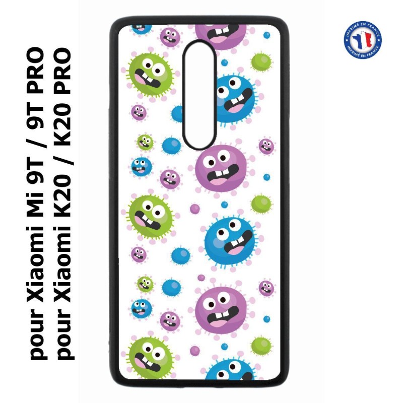 Coque pour Xiaomi Mi 9T-Mi 9T PRO - Redmi K20-K20 PRO fond virus bactéries coloré