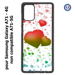 Coque pour Samsung Galaxy A71 - 4G fond coeur amour love