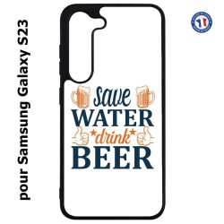 Coque pour Samsung Galaxy S23 Save Water Drink Beer Humour Bière