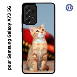 Coque pour Samsung Galaxy A73 5G Adorable chat - chat robe cannelle