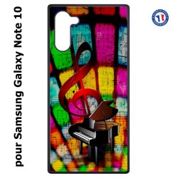Coque pour Samsung Galaxy Note 10 clé de sol piano - solfège - musique
