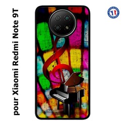 Coque pour Xiaomi Redmi Note 9T clé de sol piano - solfège - musique