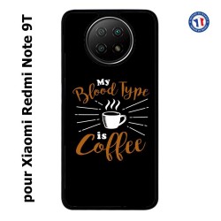 Coque pour Xiaomi Redmi Note 9T My Blood Type is Coffee - coque café