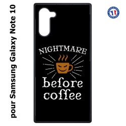 Coque pour Samsung Galaxy Note 10 Nightmare before Coffee - coque café