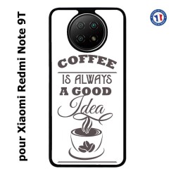 Coque pour Xiaomi Redmi Note 9T Coffee is always a good idea - fond blanc