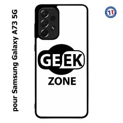 Coque pour Samsung Galaxy A73 5G Logo Geek Zone noir & blanc