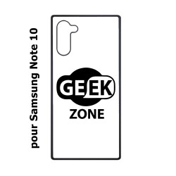 Coque pour Samsung Galaxy Note 10 Logo Geek Zone noir & blanc