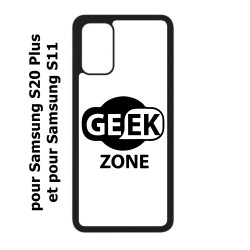 Coque pour Samsung Galaxy S20 Plus / S11 Logo Geek Zone noir & blanc
