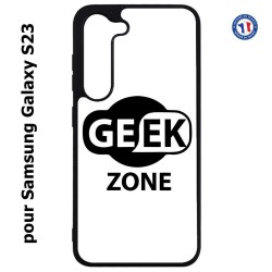 Coque pour Samsung Galaxy S23 Logo Geek Zone noir & blanc