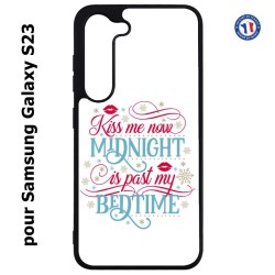 Coque pour Samsung Galaxy S23 Kiss me now Midnight is past my Bedtime amour embrasse-moi