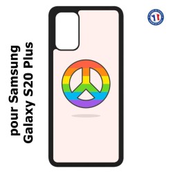 Coque pour Samsung Galaxy S20 Plus / S11 Peace and Love LGBT - couleur arc en ciel