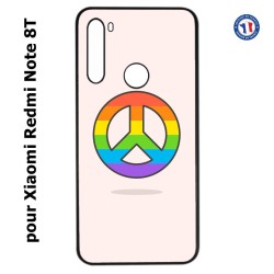 Coque pour Xiaomi Redmi Note 8T Peace and Love LGBT - couleur arc en ciel