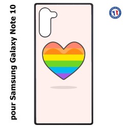 Coque pour Samsung Galaxy Note 10 Rainbow hearth LGBT - couleur arc en ciel Coeur LGBT