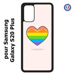 Coque pour Samsung Galaxy S20 Plus / S11 Rainbow hearth LGBT - couleur arc en ciel Coeur LGBT