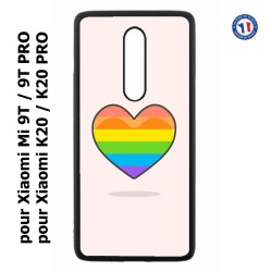 Coque pour Xiaomi Mi 9T-Mi 9T PRO - Redmi K20-K20 PRO Rainbow hearth LGBT - couleur arc en ciel Coeur LGBT
