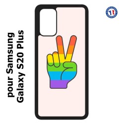 Coque pour Samsung Galaxy S20 Plus / S11 Rainbow Peace LGBT - couleur arc en ciel Main Victoire Paix LGBT