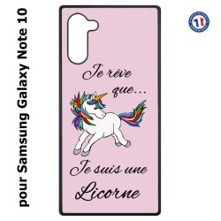 Coque pour Samsung Galaxy Note 10 Je rêve que je suis une Licorne