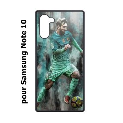 Coque pour Samsung Galaxy Note 10 Lionel Messi FC Barcelone Foot vert-rouge-jaune