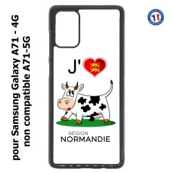 Coque pour Samsung Galaxy A71 - 4G J'aime la Normandie - vache normande