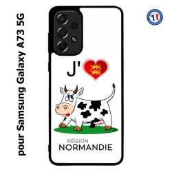 Coque pour Samsung Galaxy A73 5G J'aime la Normandie - vache normande