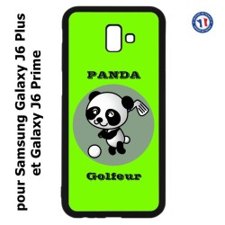 Coque pour Samsung Galaxy J6 Plus / J6 Prime Panda golfeur - sport golf - panda mignon