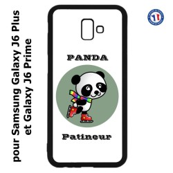 Coque pour Samsung Galaxy J6 Plus / J6 Prime Panda patineur patineuse - sport patinage