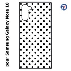Coque pour Samsung Galaxy Note 10 motif géométrique pattern noir et blanc - ronds noirs