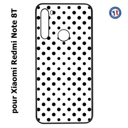 Coque pour Xiaomi Redmi Note 8T motif géométrique pattern noir et blanc - ronds noirs