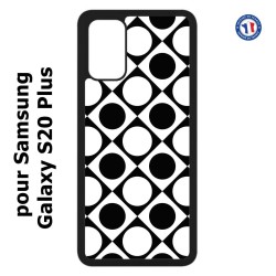 Coque pour Samsung Galaxy S20 Plus / S11 motif géométrique pattern noir et blanc - ronds et carrés