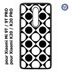 Coque pour Xiaomi Mi 9T-Mi 9T PRO - Redmi K20-K20 PRO motif géométrique pattern noir et blanc - ronds et carrés