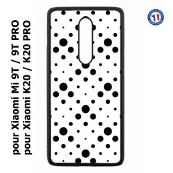 Coque pour Xiaomi Mi 9T-Mi 9T PRO - Redmi K20-K20 PRO motif géométrique pattern noir et blanc - ronds noirs sur fond blanc