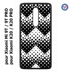 Coque pour Xiaomi Mi 9T-Mi 9T PRO - Redmi K20-K20 PRO motif géométrique pattern noir et blanc - ronds carrés noirs blancs