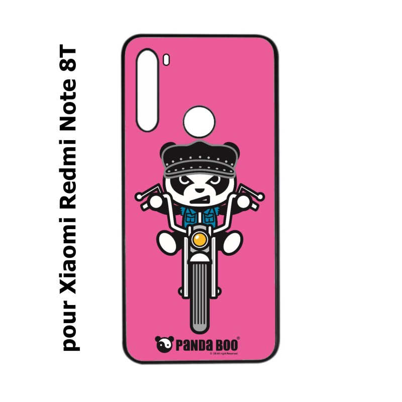 Coque pour Xiaomi Redmi Note 8T PANDA BOO© Moto Biker - coque humour