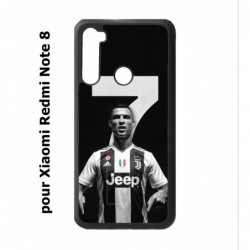 Coque noire pour Xiaomi Redmi Note 8 Ronaldo CR7 Juventus Foot numéro 7