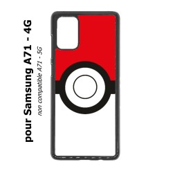 Coque pour Samsung Galaxy A71 - 4G rond noir sur fond rouge et blanc