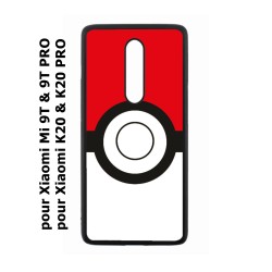 Coque pour Xiaomi Mi 9T-Mi 9T PRO - Redmi K20-K20 PRO rond noir sur fond rouge et blanc