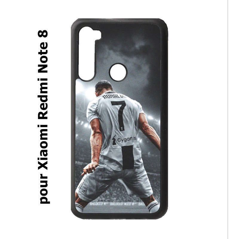 Coque noire pour Xiaomi Redmi Note 8 Cristiano Ronaldo Juventus Turin Football stade