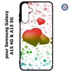 Coque pour Samsung Galaxy A15-4G & A15-5G - fond coeur amour love