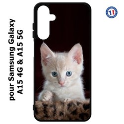 Coque pour Samsung Galaxy A15-4G & A15-5G - Bébé chat tout mignon - chaton yeux bleus