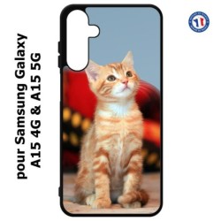Coque pour Samsung Galaxy A15-4G & A15-5G - Adorable chat - chat robe cannelle