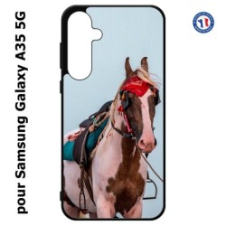Coque pour Samsung Galaxy A35-5G - Coque cheval robe pie - bride cheval