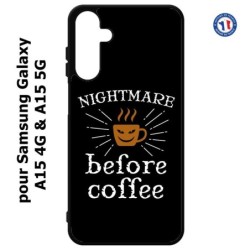 Coque pour Samsung Galaxy A15-4G & A15-5G - Nightmare before Coffee - coque café
