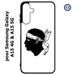 Coque pour Samsung Galaxy A15-4G & A15-5G - Drapeau Corse Emblème - Écusson Corse Tête de Maure