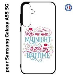 Coque pour Samsung Galaxy A55-5G - Kiss me now Midnight is past my Bedtime amour embrasse-moi