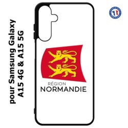 Coque pour Samsung Galaxy A15-4G & A15-5G - Logo Normandie - Écusson Normandie - 2 léopards